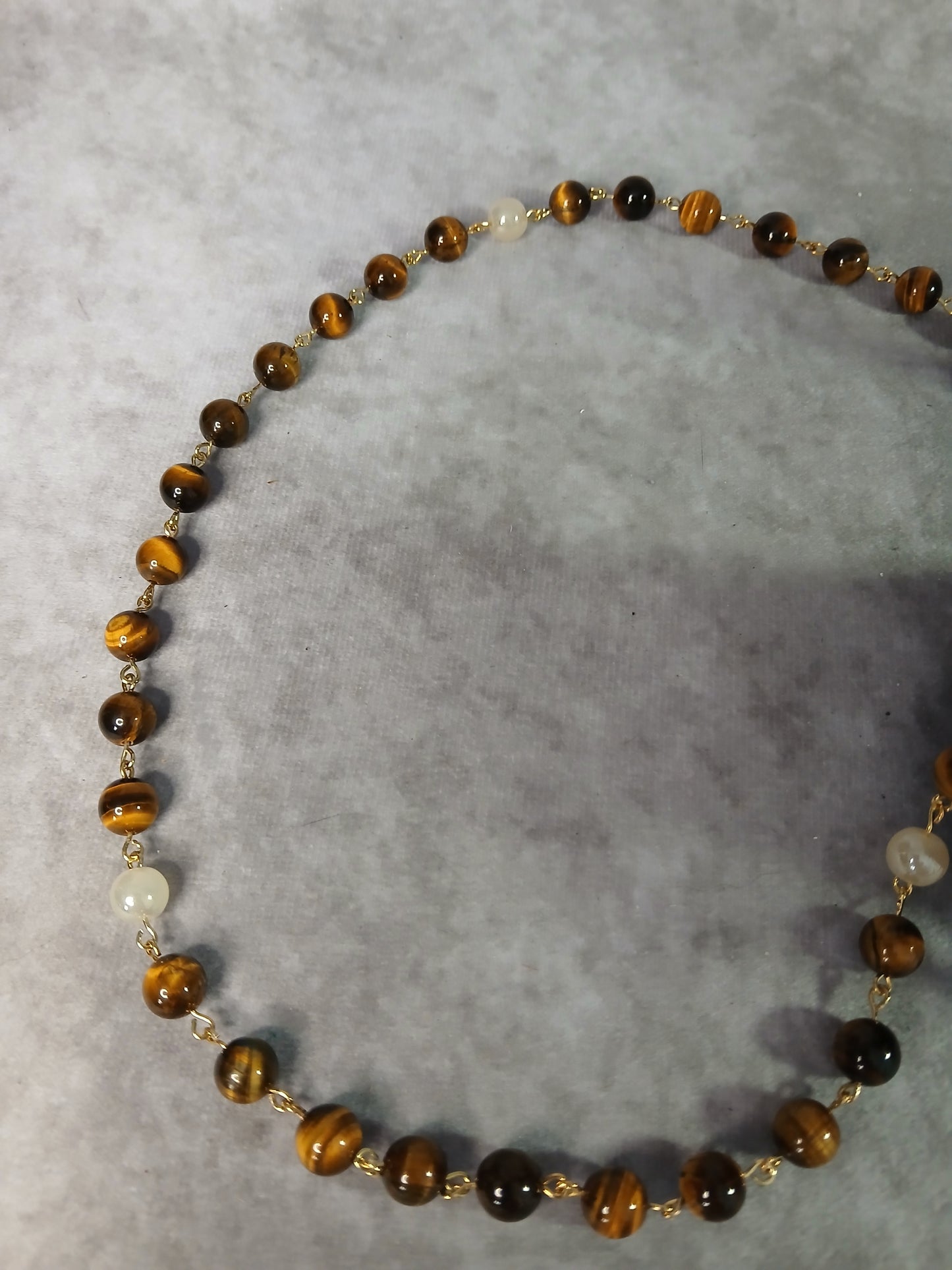 Five-Decade Tiger Eye Rosary 8mm Natural Gemstones