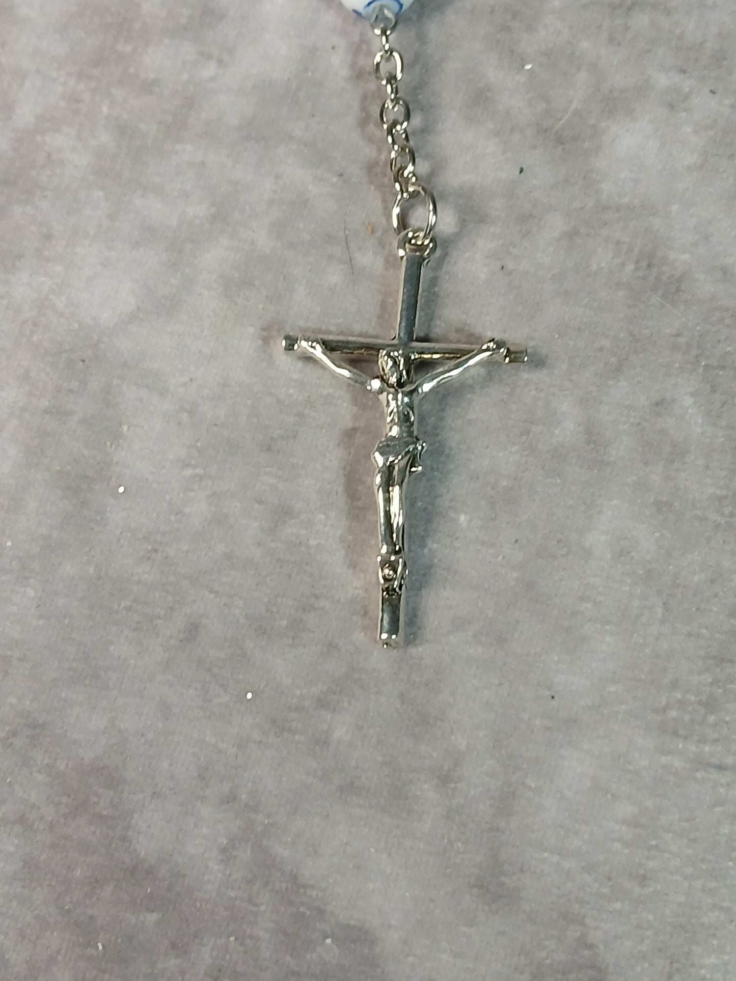 Handmade Blue & White Car Rosary